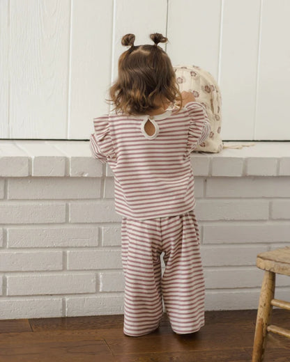 Ruffle Cozy Set Mulberry Stripe | Quincy Mae