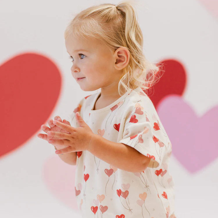 Red and pink balloon jersey set