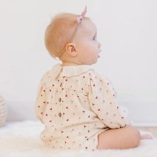 Romper broderies coeurs 2-3 ans | Quincy Mae