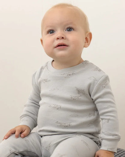 Cozy Set Blue Stripe | Quincy Mae