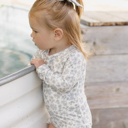 Olivia Rashguard Blue Floral | Quincy Mae