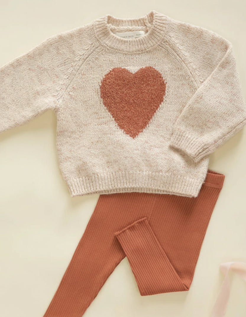 Heart knit and legging set | Quincy Mae