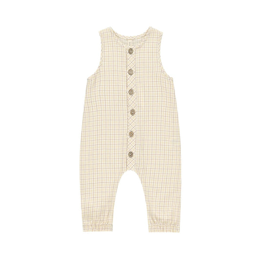 Woven jumpsuit Yellow Plaid | Quincy Mae