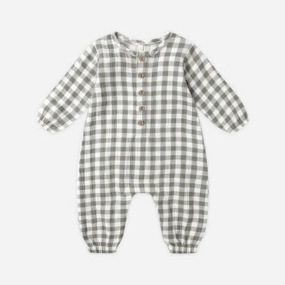 Woven Jumpsuit Forest Check 2-3Y | Quincy Mae