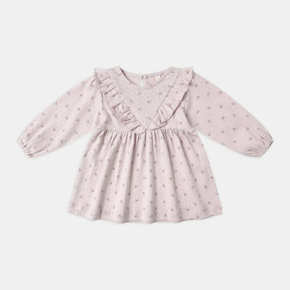 Long Sleeve Ruffle Dress Lilac Disty | Quincy Mae