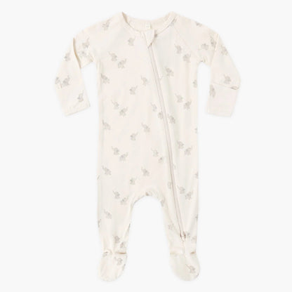 Bamboo Zip Footie Elephants | Quincy Mae