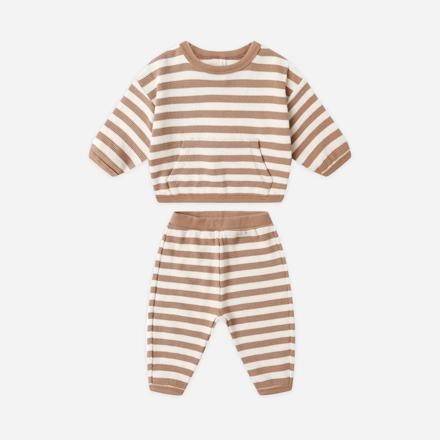 Waffle Slouch Set Harvest Stripe 3-6M | Quincy Mae