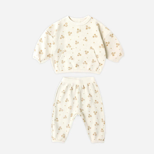 Waffle Slouch Set Marigold 6-12M | Quincy Mae