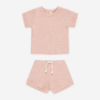 Ribbed Shortie Set Rose | Quincy Mae