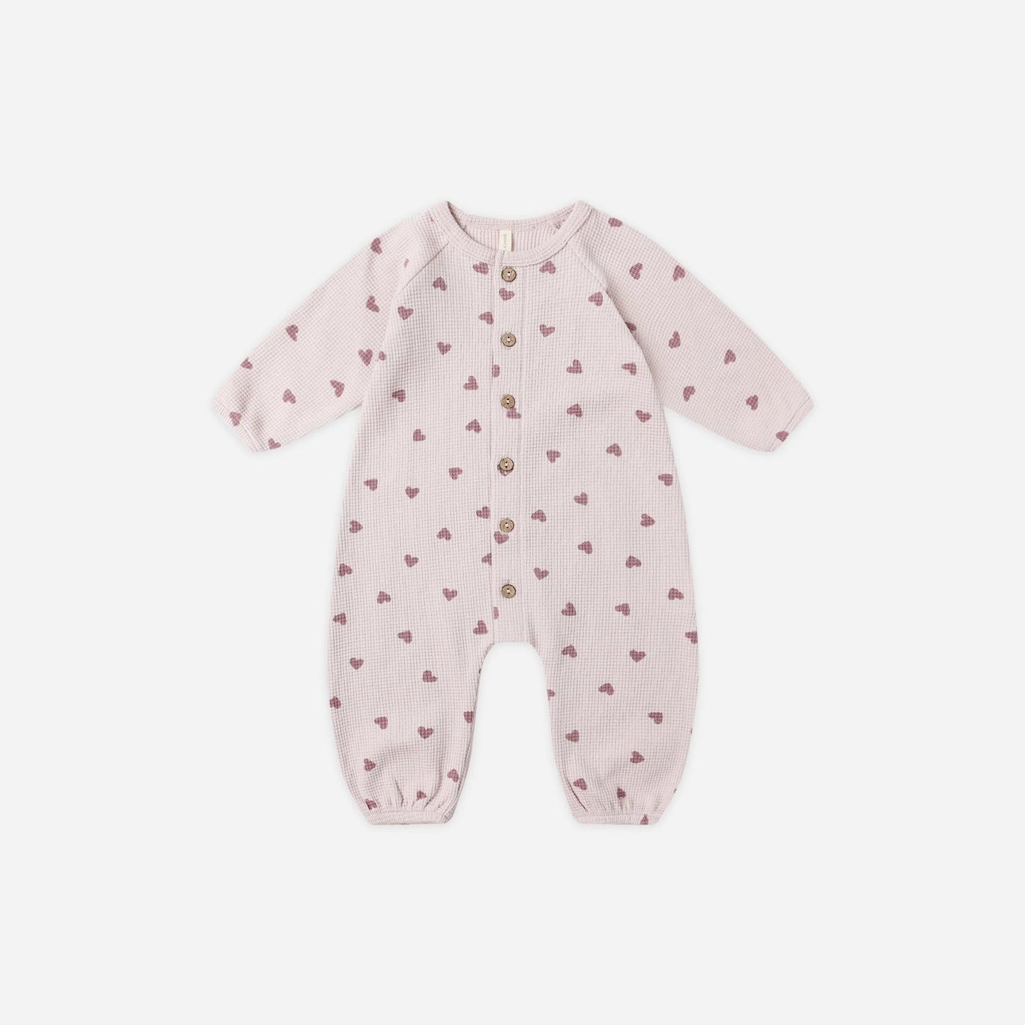 Ruffle Long Sleeve Jumpsuit Hearts | Quincy Mae