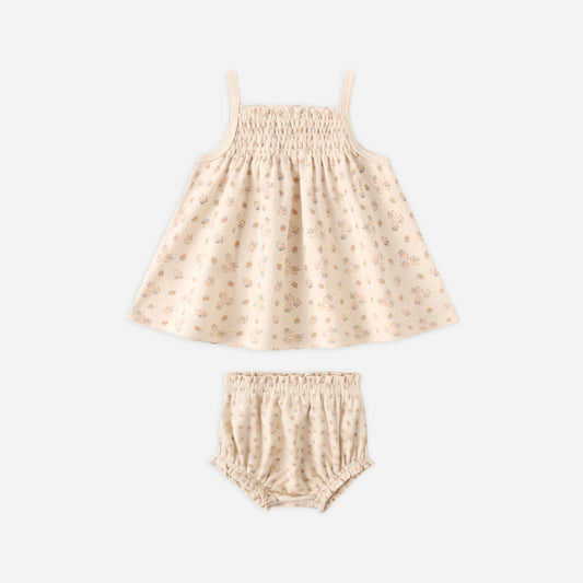 Smoked Tank + Bloomer Set Strawberry | Quincy Mae