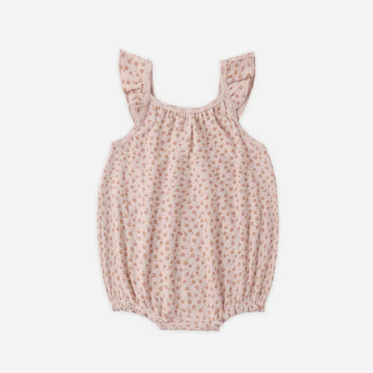 Ribbed Ruffle Romper Posy | Quincy Mae