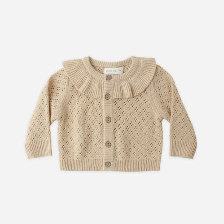 Ruffle Collar Cardigan Butterscotch| Quincy Mae