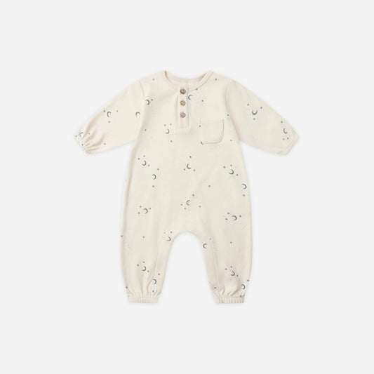 Long Sleeve Pocket Jumpsuit Moons | Quincy Mae