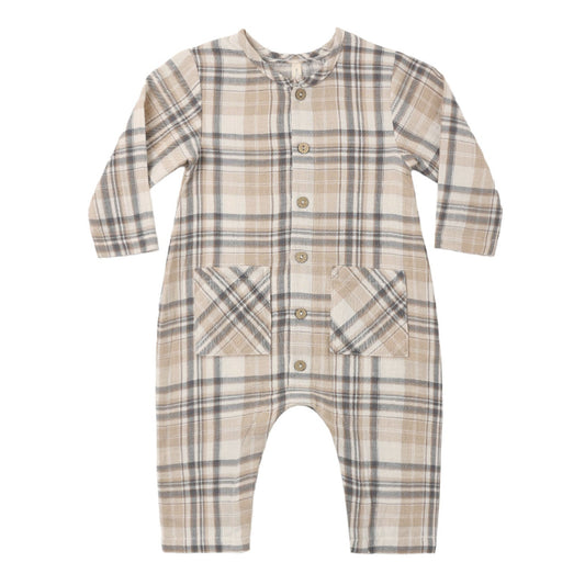 Pocket Woven Jumpsuit Fall Plaid | Jamie Kay