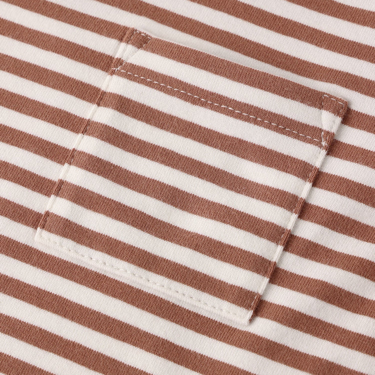 Boxy Pocket Tee + Short Set Poppy Stripe | Quincy Mae