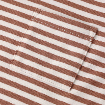 Boxy Pocket Tee + Short Set Poppy Stripe | Quincy Mae