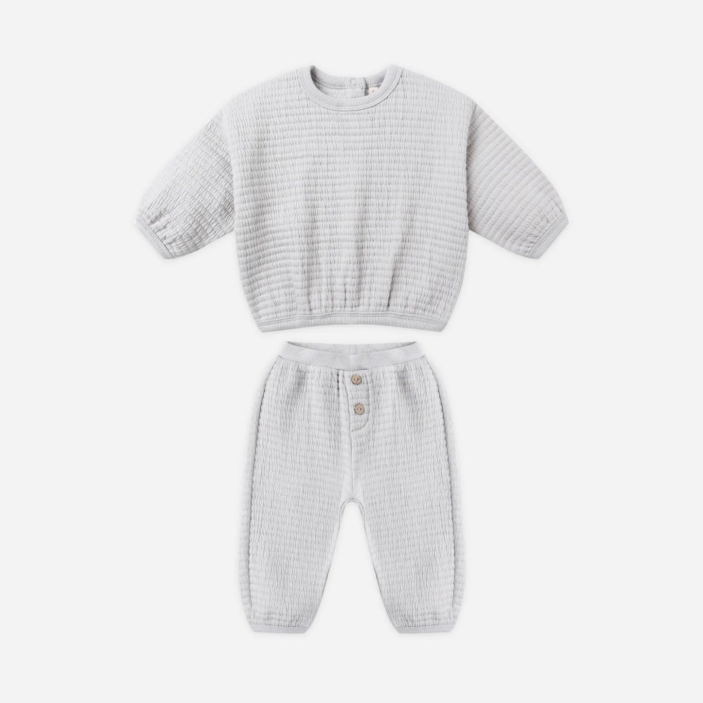 Textured Sweat Set Frost | Quincy Mae