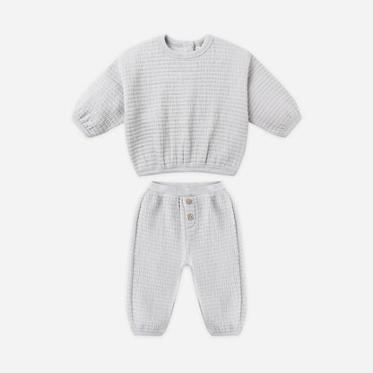 Textured Sweat Set Frost | Quincy Mae