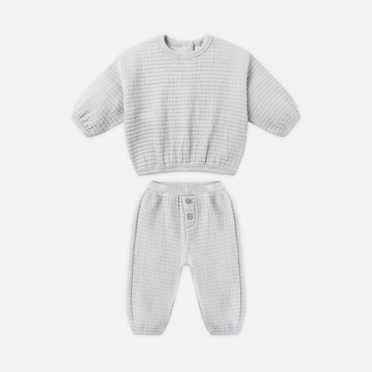 Textured Sweat Set Frost | Quincy Mae