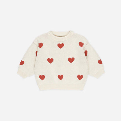 Quincy Mae Cream Heart Knit Set