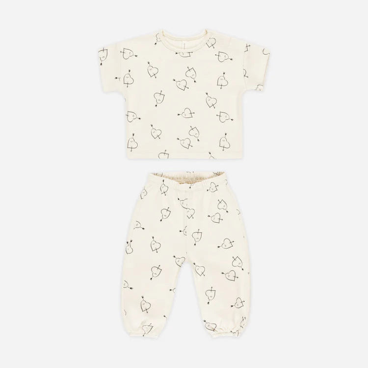 Quincy Mae Cupid Short Sleeve Cream Jersey Set