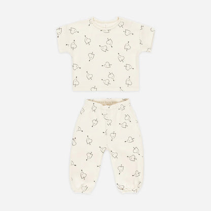 Quincy Mae Cupid Short Sleeve Cream Jersey Set