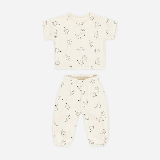 Quincy Mae Cupid Short Sleeve Cream Jersey Set
