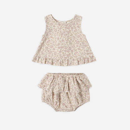 Ruffle Tulip Top + Bloomer Set Dahlia | Quincy Mae