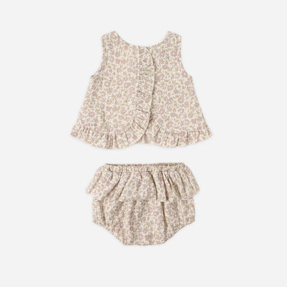 Ruffle Tulip Top + Bloomer Set Dahlia | Quincy Mae