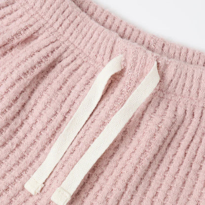 Ensemble rose gaufré  à volants | Quincy Mae