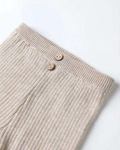 Rib Knit Legging Oat 4-5Y | Quincy Mae