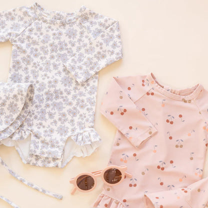 Olivia Rashguard Blue Floral | Quincy Mae