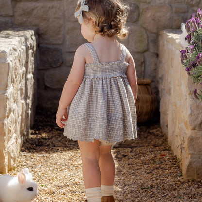 Smoked Top + Bloomer Set Sage Gingham | Quincy Mae