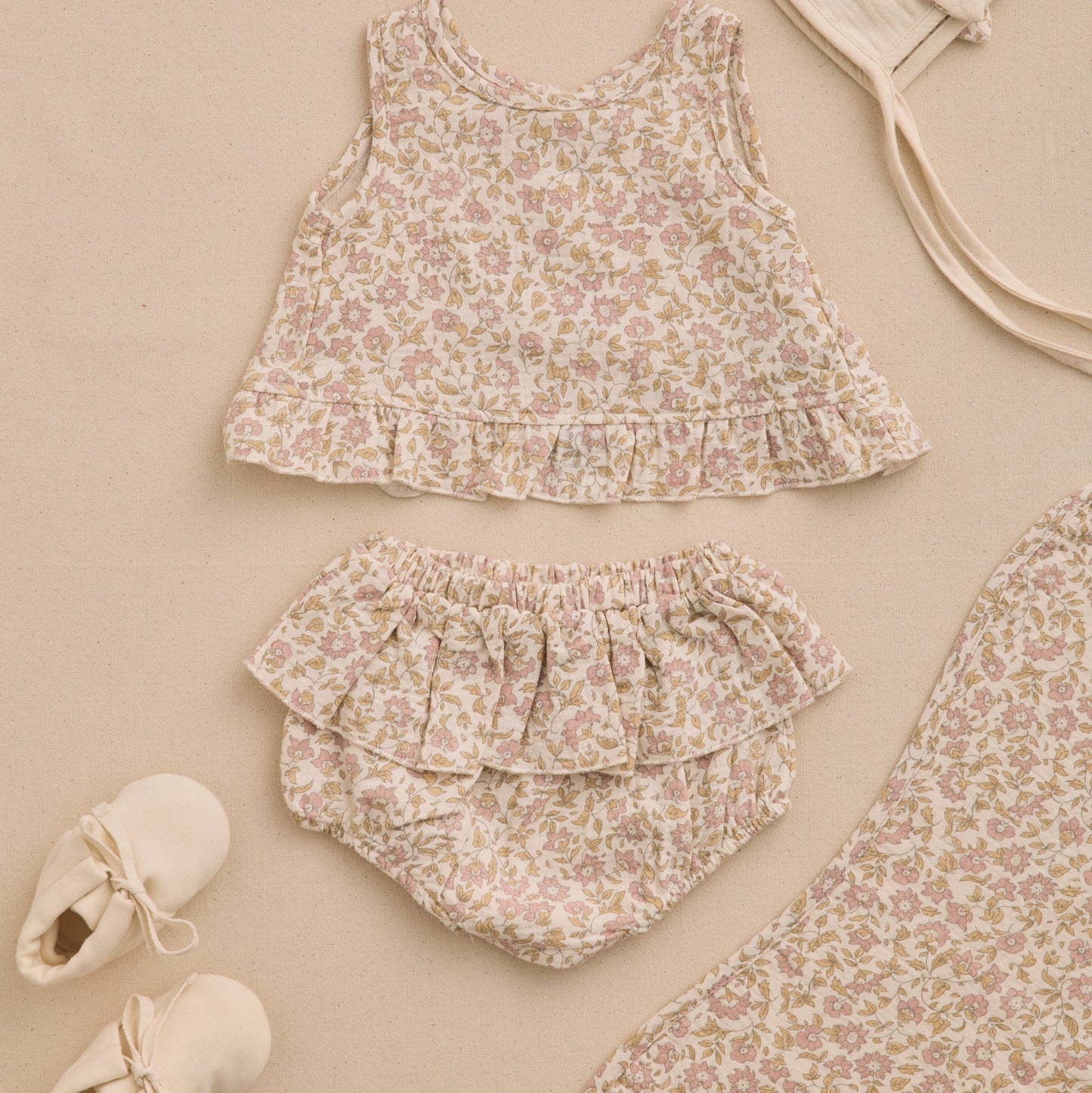 Ruffle Tulip Top + Bloomer Set Dahlia | Quincy Mae