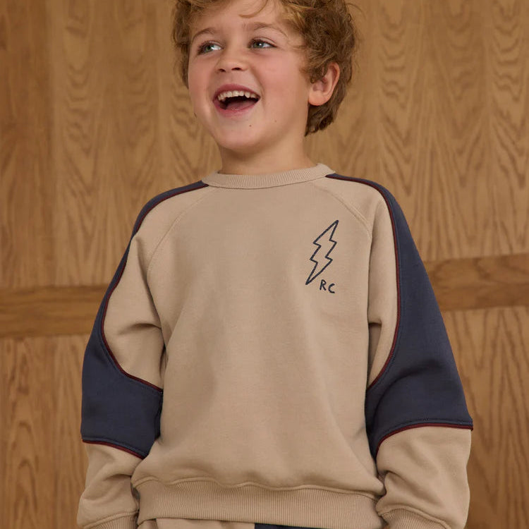 Paneled Sweatshirt Stone 2-3Y | Rylee + Cru