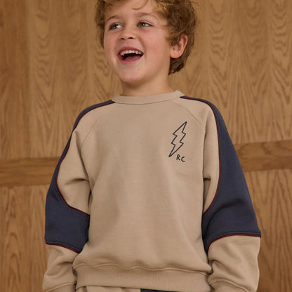 Paneled Sweatshirt Stone 2-3Y | Rylee + Cru