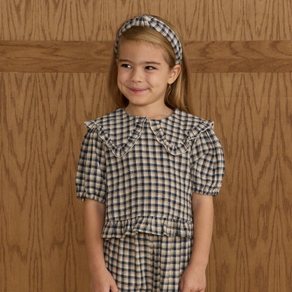 Navy Check pants And Blouse Set | Rylee + Cru