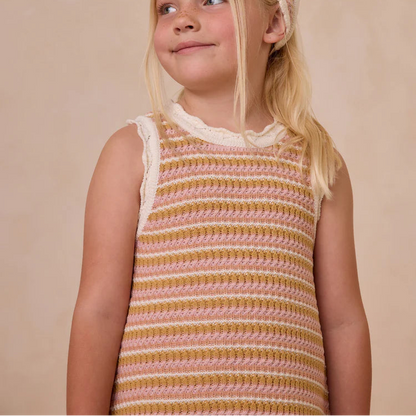 Robe Crochet Pink Stripe | Rylee + Cru