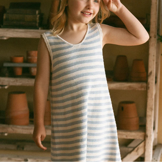 Blue Stripe Crochet Dress | Rylee + Cru