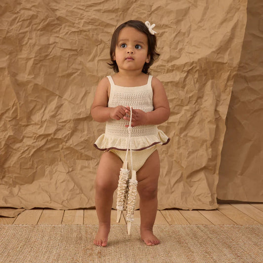Romper Crochet Natural | Rylee + Cru