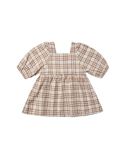 SH | Rylee + Cru Mocha plaid Gretta dress 2-3Y