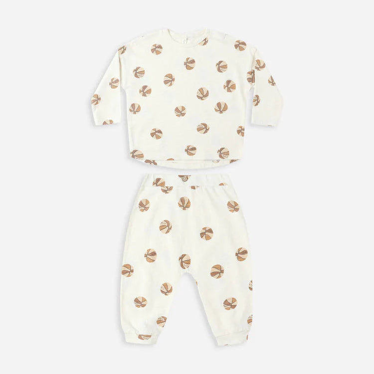 Long Sleeve Tee +Pant Set Basketball | Rylee + Cru