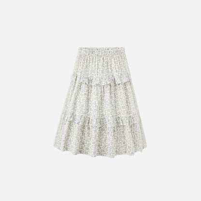 Ruffled Midi Skirt Blue Vines 2-3Y | Rylee + Cru