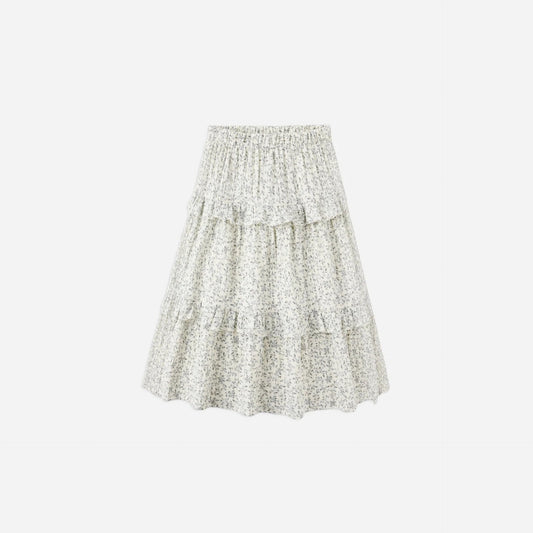 Ruffled Midi Skirt Blue Vines 2-3Y | Rylee + Cru