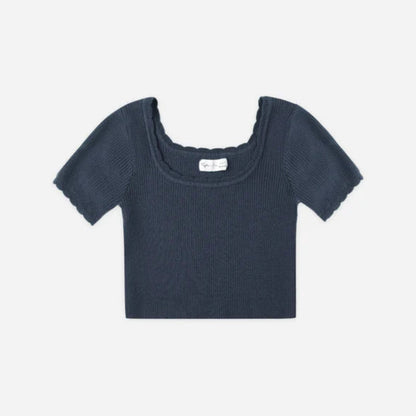 Scallop Tee Navy | Rylee + Cru