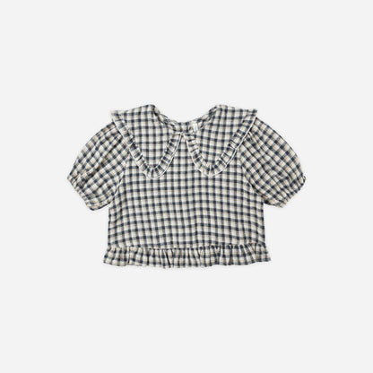 Navy Check pants And Blouse Set | Rylee + Cru