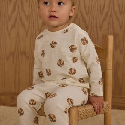 Long Sleeve Tee +Pant Set Basketball | Rylee + Cru