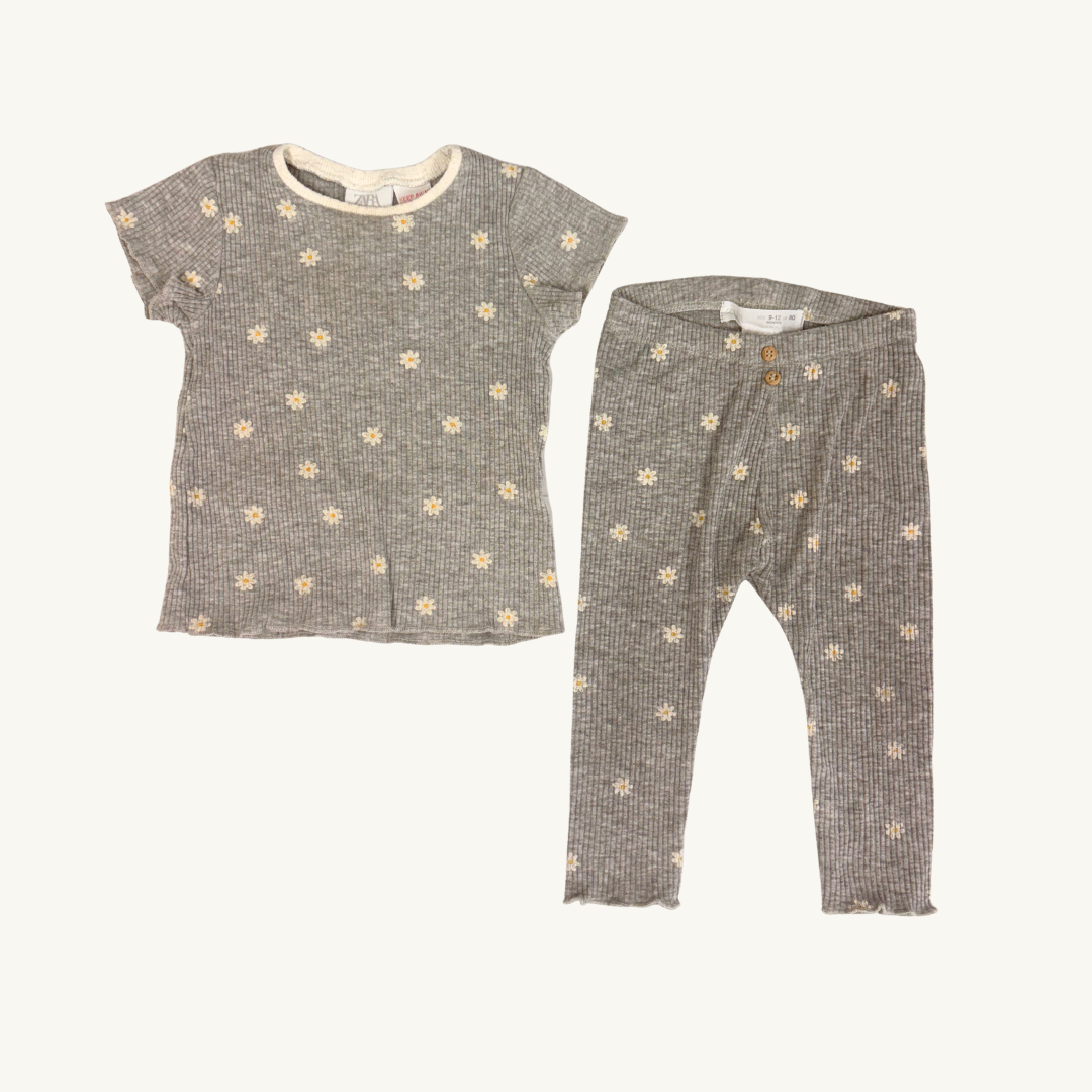 SH | Zara ribbed Daisy Set 6-9M