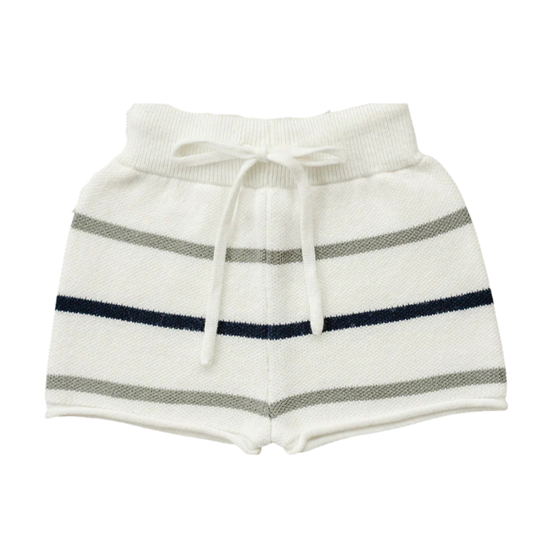 Knit striped shorts 7Y | Mebie